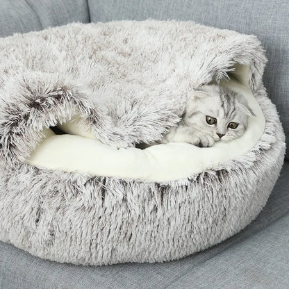 SnuggleHome® Plüsch-Tierbett für Hunde und Katzen